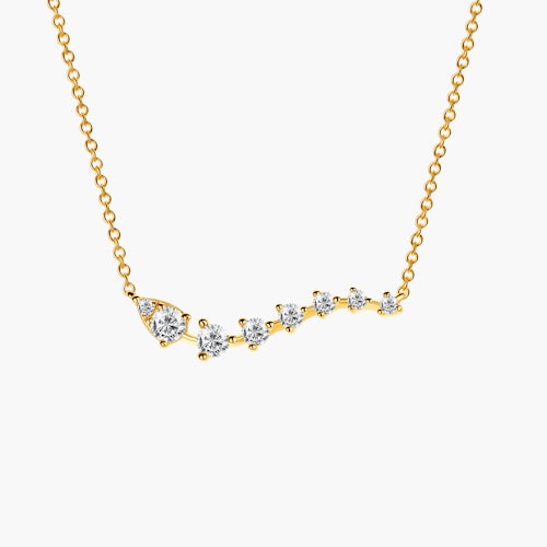 Naszyjnik Savicki: srebrny pozłacany, cyrkonie